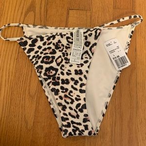 String, high cut, leopard/cheetah bikini bottom